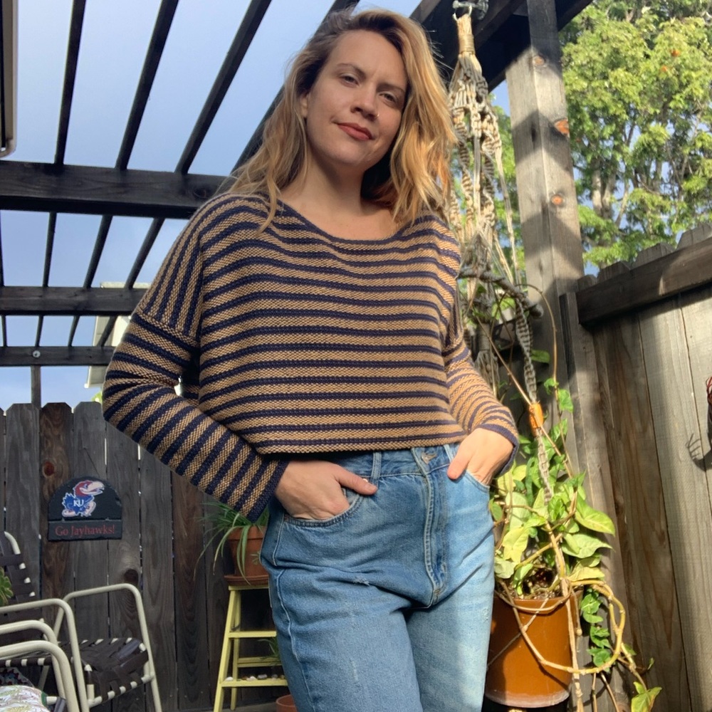 Stripe crop top sweater